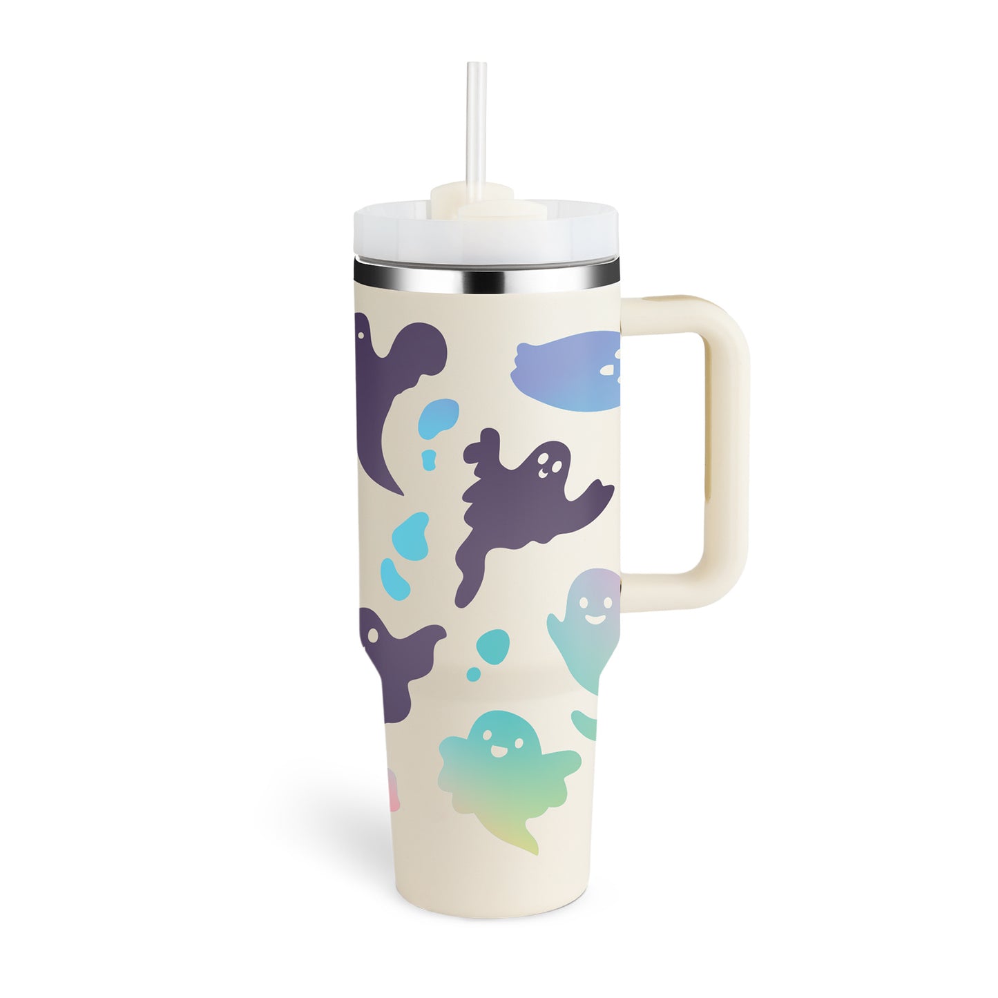 Stainless Steel Tumbler With Handle Straw Insulated
