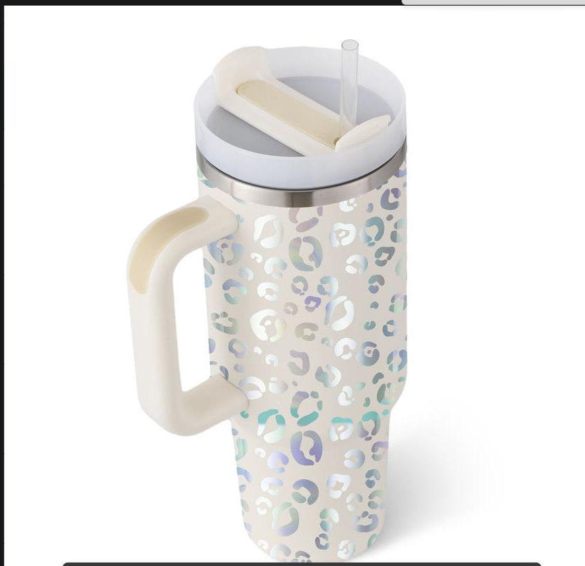 Stainless Steel Tumbler With Handle Straw Insulated