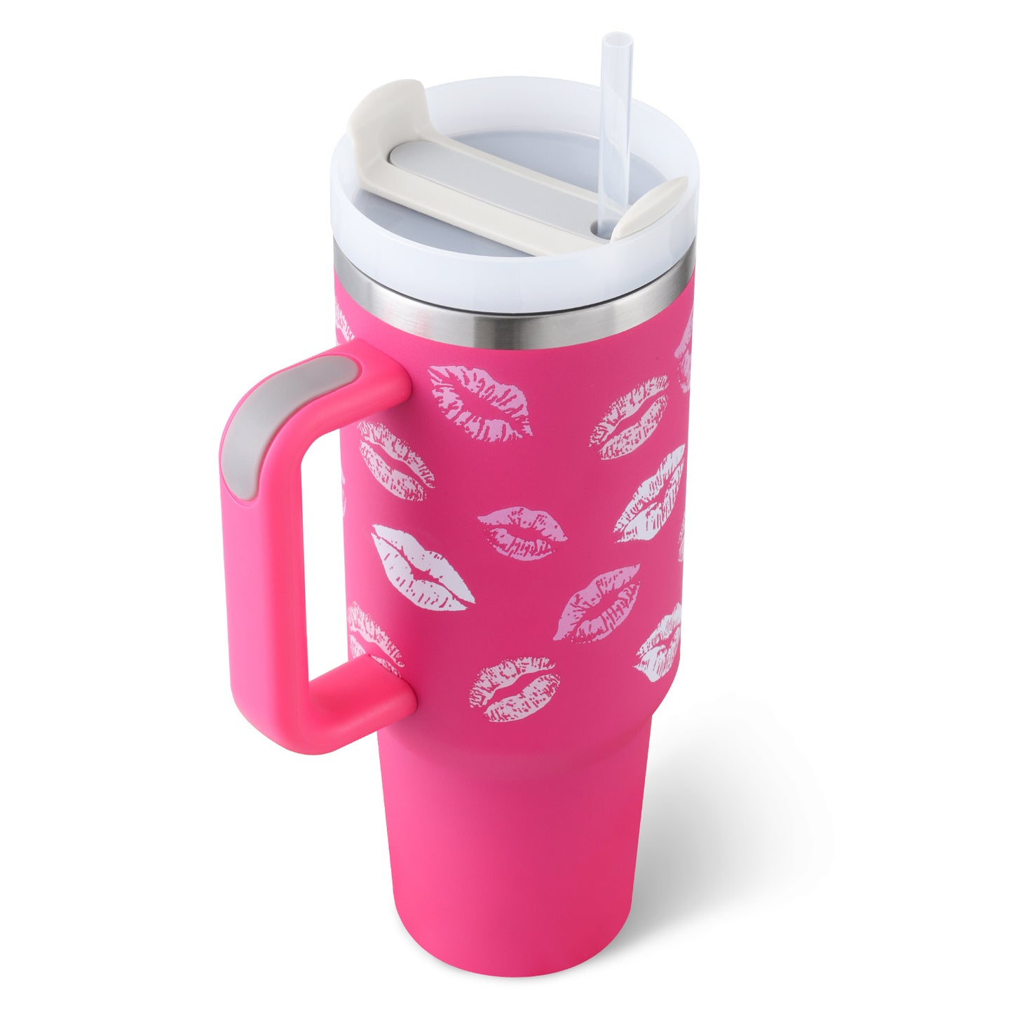 Stainless Steel Tumbler With Handle Straw Insulated