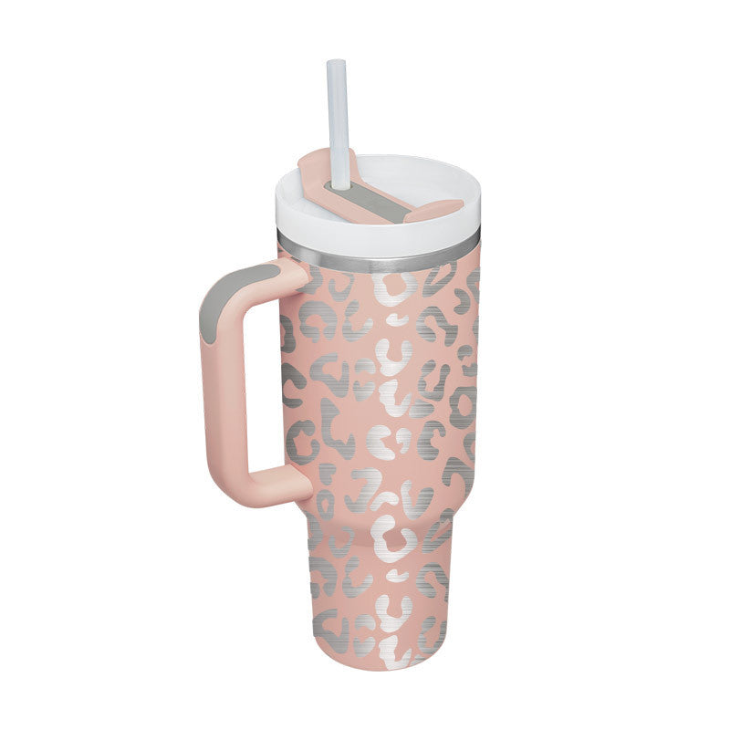 Stainless Steel Tumbler With Handle Straw Insulated