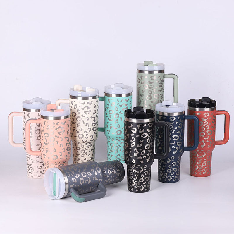 Stainless Steel Tumbler With Handle Straw Insulated
