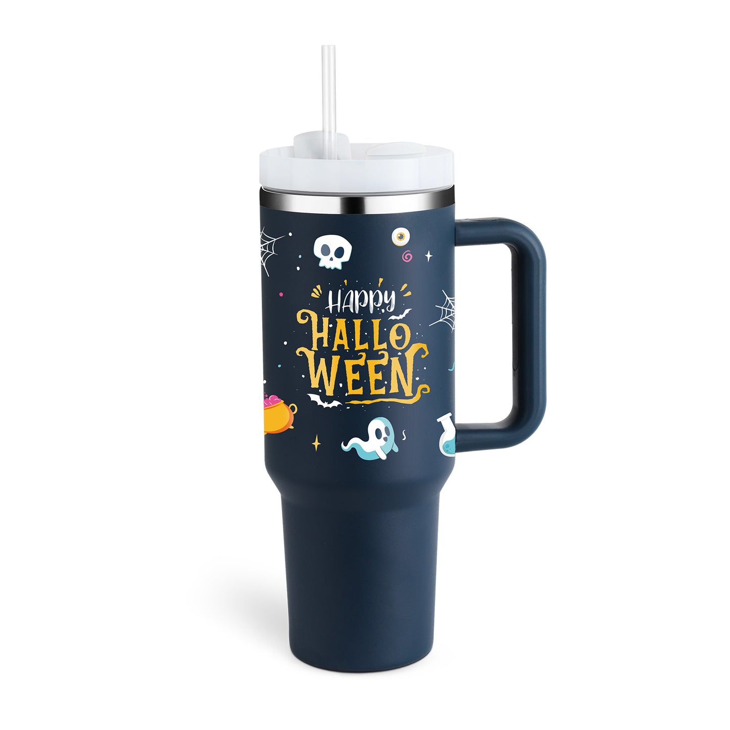 Stainless Steel Tumbler With Handle Straw Insulated