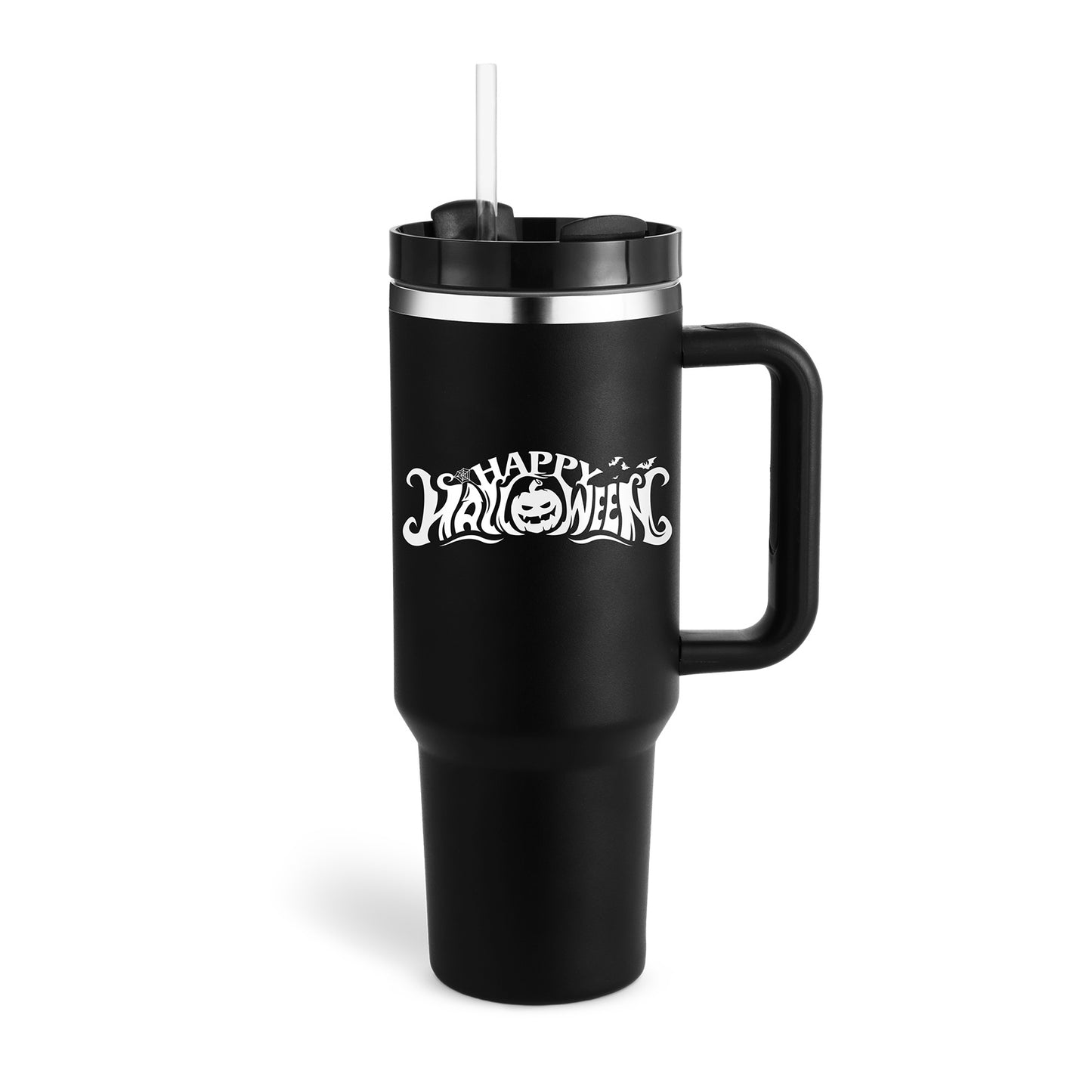 Stainless Steel Tumbler With Handle Straw Insulated