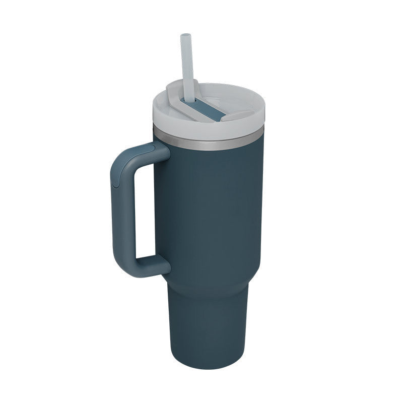 Stainless Steel Tumbler With Handle Straw Insulated