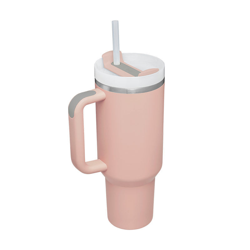 Stainless Steel Tumbler With Handle Straw Insulated